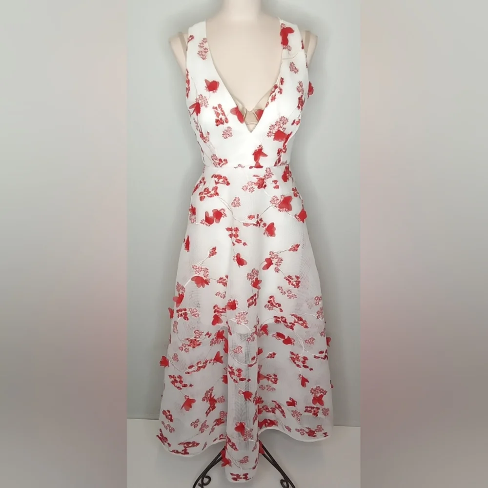 Akira Floral Mesh Crossback Dress.